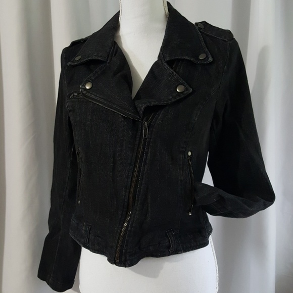 black jean moto jacket